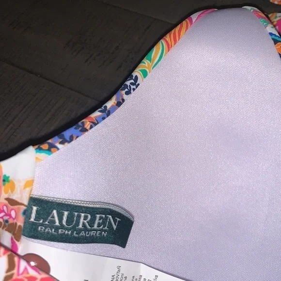 Lauren Ralph Lauren Paisley Halter Bikini Top Women's Colorful Summer Beach Swim - Picture 3 of 5
